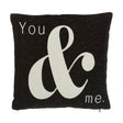 Words 'You & Me' Black Cushion
