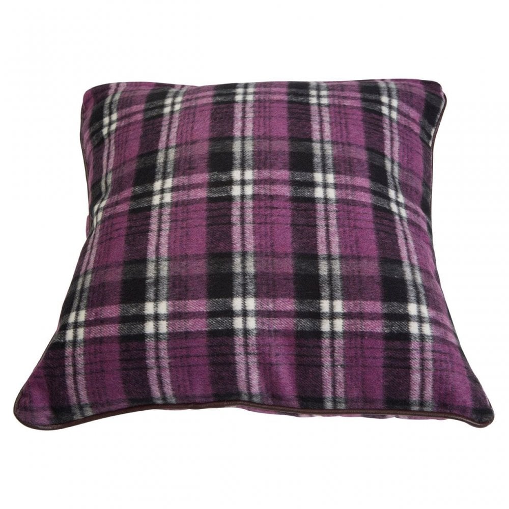 Heritage Large Purple Check Cushion