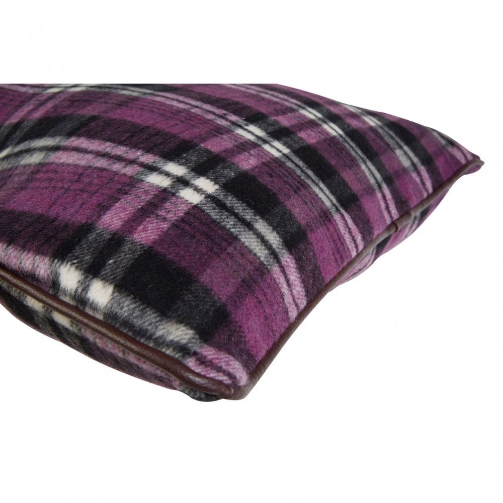 Heritage Large Purple Check Cushion