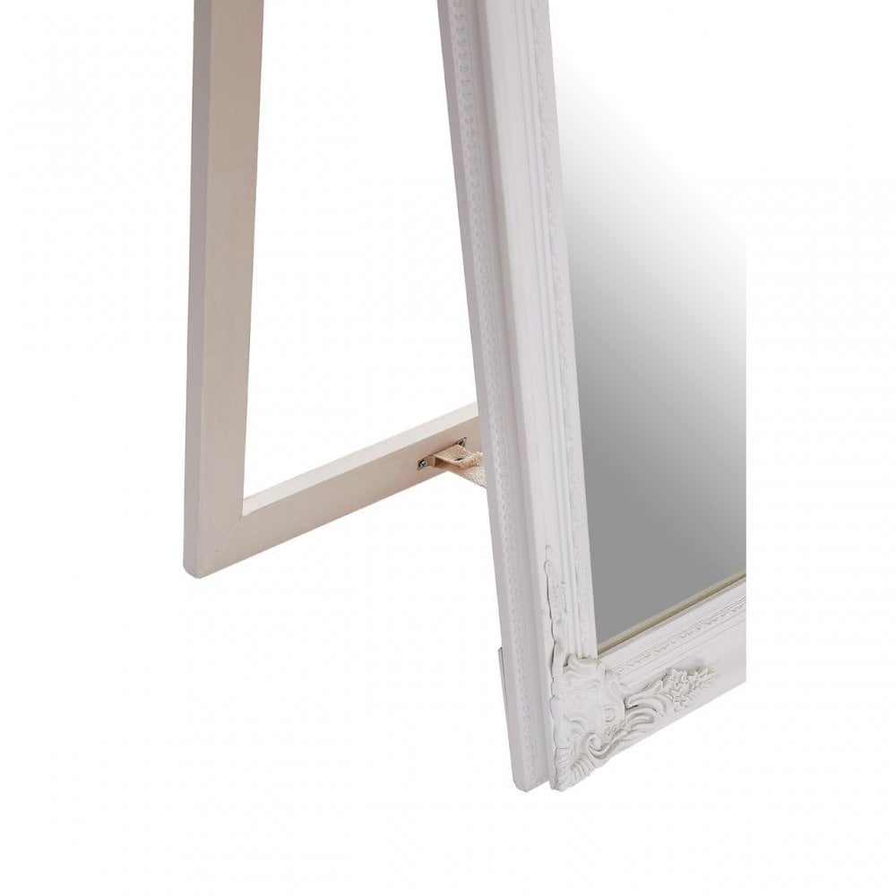 Elizabeth White Wood Floor Standing Mirror
