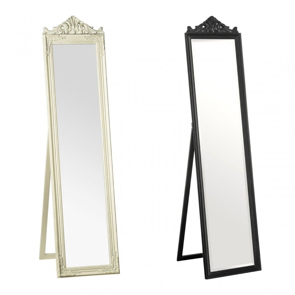 Boudoir Floorstanding Mirror With Matt Black Finish