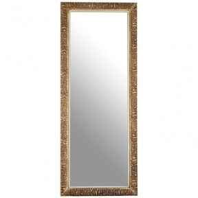 Zelma Champagne Finish Ridged Wall Mirror
