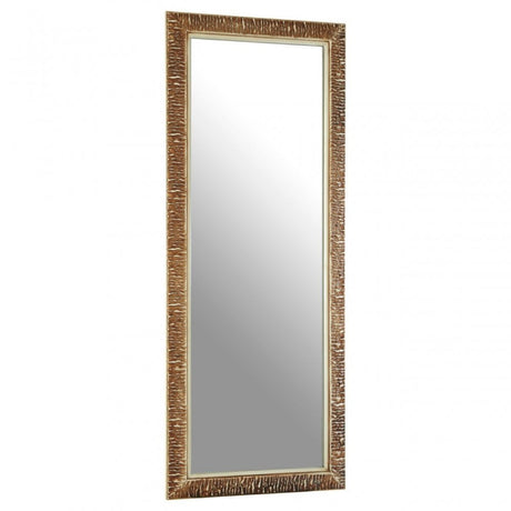 Zelma Champagne Finish Ridged Wall Mirror