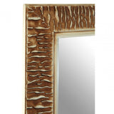 Zelma Champagne Finish Ridged Wall Mirror