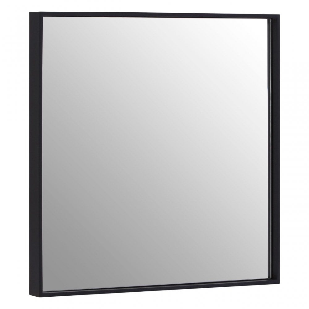 Matt Black Small Square Wall Mirror