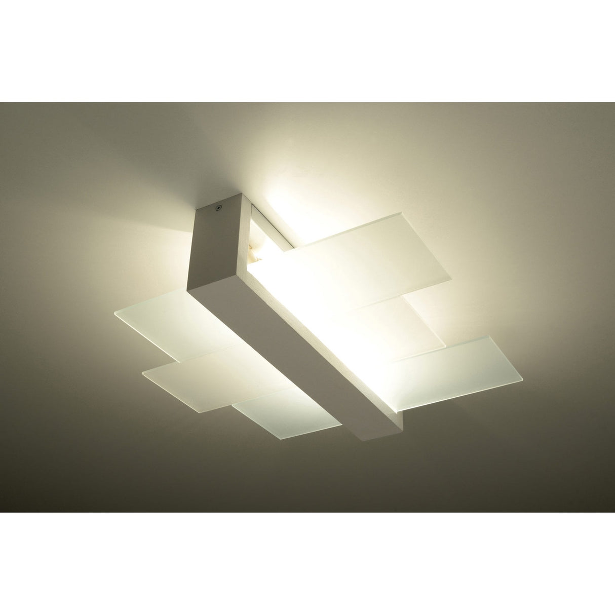 Feniks Modern White Ceiling Light with Wooden Detail