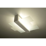 Feniks Modern White Ceiling Light with Wooden Detail