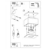 Contemporary White Steel Ceiling Light Fixture