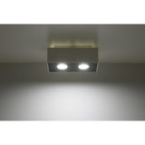 White Steel Mono Ceiling Light - Modern Dual Fixture
