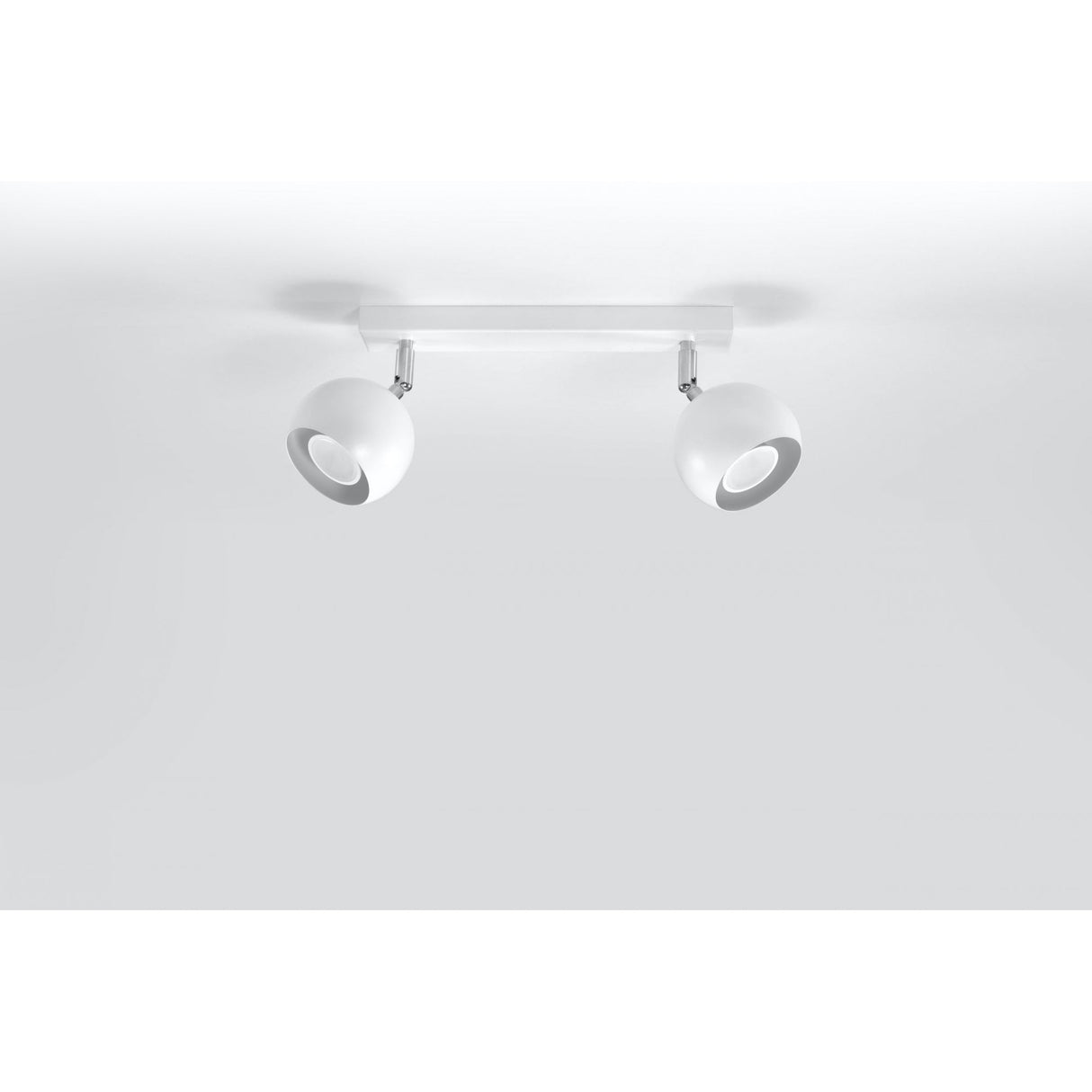 Modern White Dual Light Steel Ceiling Fixture