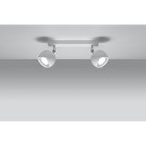 Modern White Dual Light Steel Ceiling Fixture