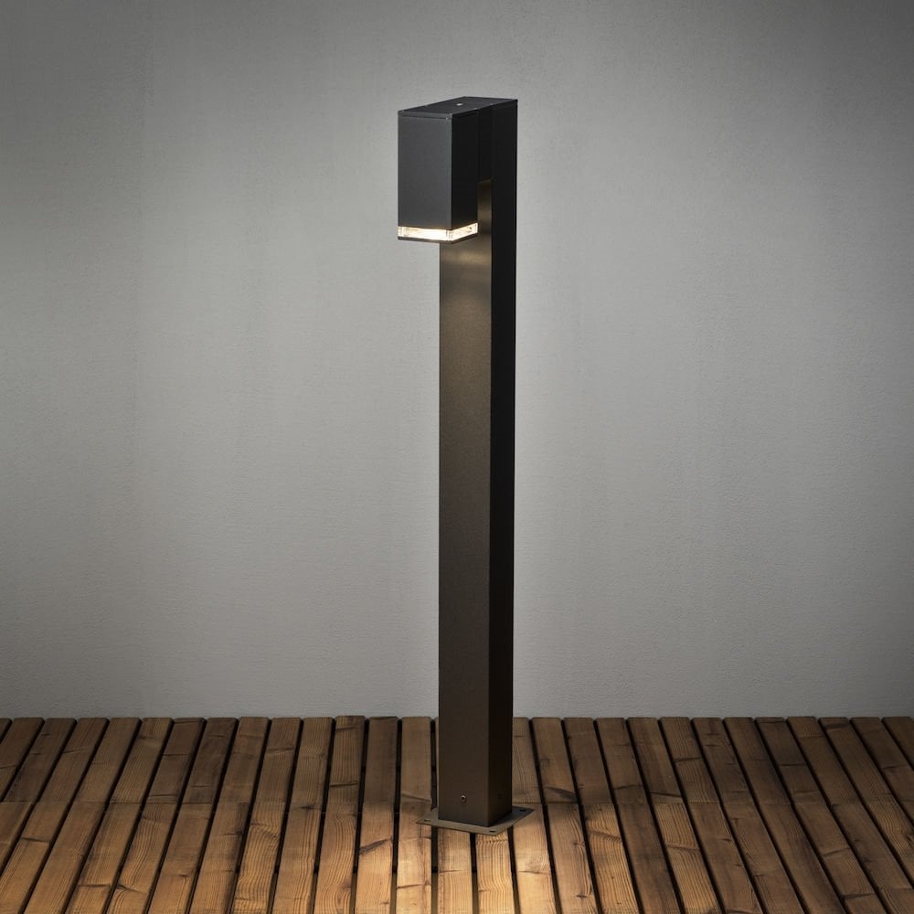 Pollux Black GU10 Modern Outdoor Short Pole Light