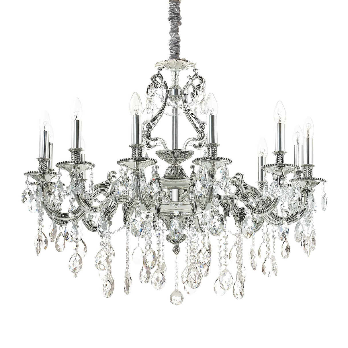 GIOCONDA 12-Light Silver Pendant Chandelier