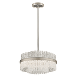 Silver Leaf Elegance: Chic 4-Light Polished Pendant