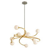 Elegant Gold Leaf 9-Light Iron Chandelier