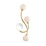 Artisanal Gold Leaf Triple Light Wall Sconce
