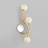 Artisanal Gold Leaf Triple Light Wall Sconce