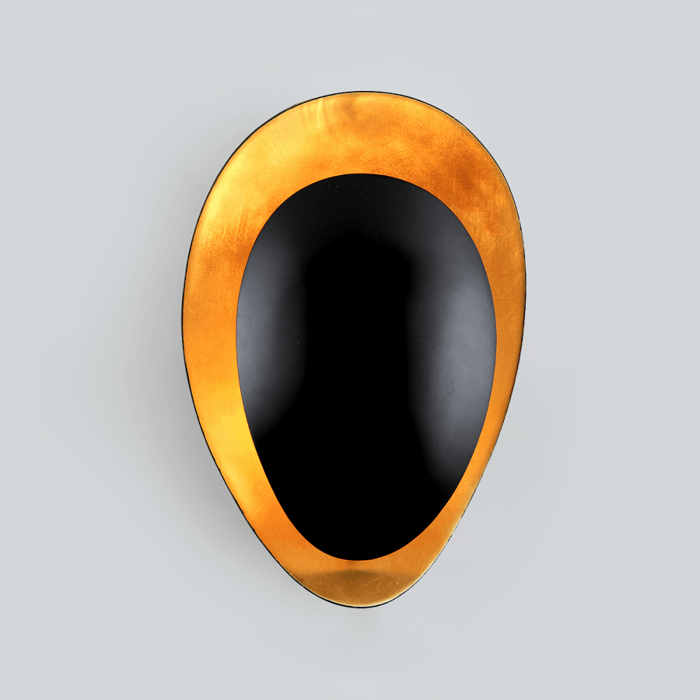 Elegant Gold Leaf and Black Iron Wall Light