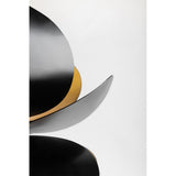 Elegant Gold Leaf and Black Iron Wall Light
