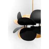 Elegant Gold Leaf and Black Iron Wall Light