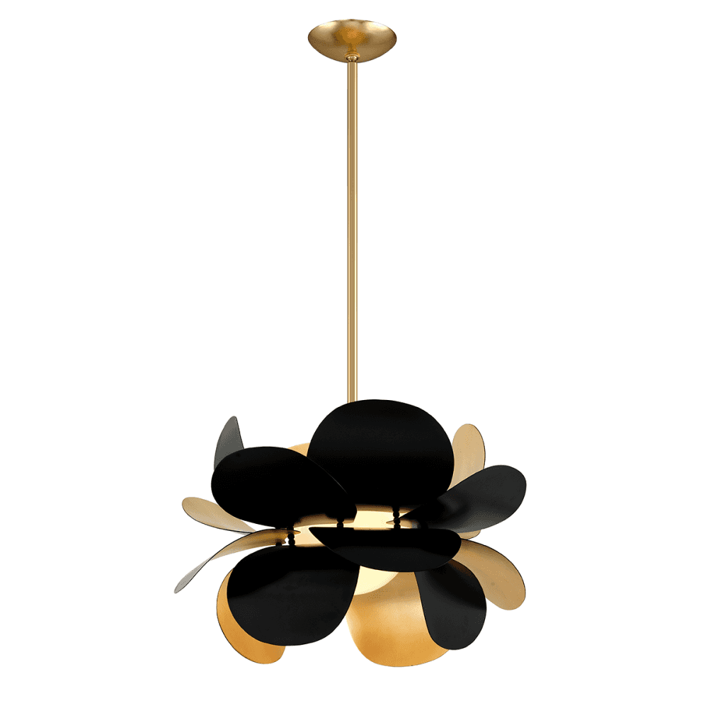 Elegant Gold and Black Iron Pendant Light