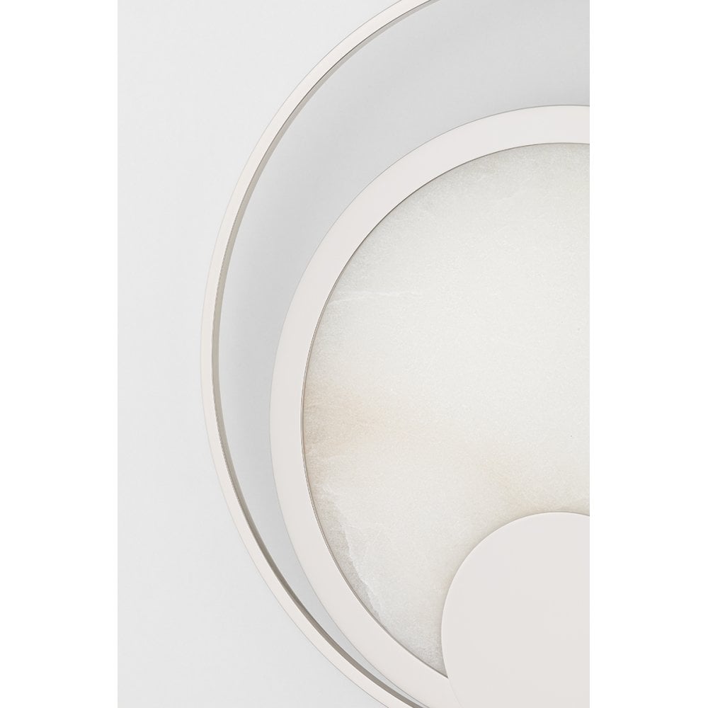 Elegant Brass Coil LED Wall Sconce with Spanish Alabaster Shade