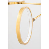 Saturn Collection 6-Light LED Chandelier in Matte White and Aged Brass
