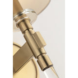 Blixen Antique Brass 1-Light Wall Sconce with Linen Shade