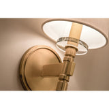 Blixen Antique Brass 1-Light Wall Sconce with Linen Shade