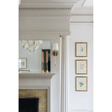 Blixen Antique Brass 1-Light Wall Sconce with Linen Shade
