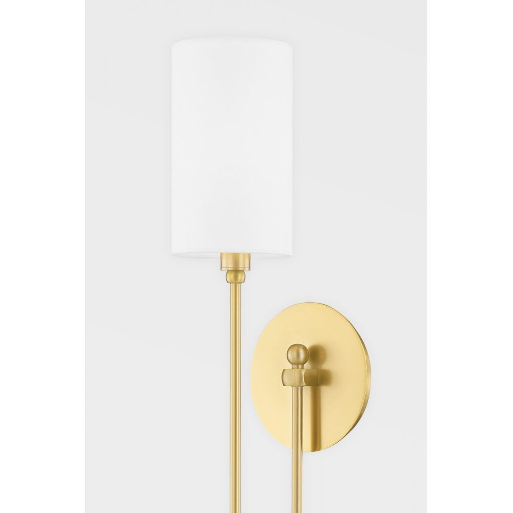 Elegant 1-Light Harlem Wall Sconce in Antique Brass