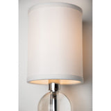 Rockland 2-Light Wall Fixture in Antique Gold with Off-White Faux Silk Shade