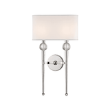 Elegant Rockland Modern 2-Light Wall Sconce in Pearl Nickel