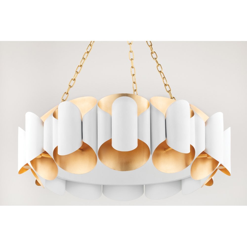 Elegant Dual Light Wall Sconce in Gold and White Finish