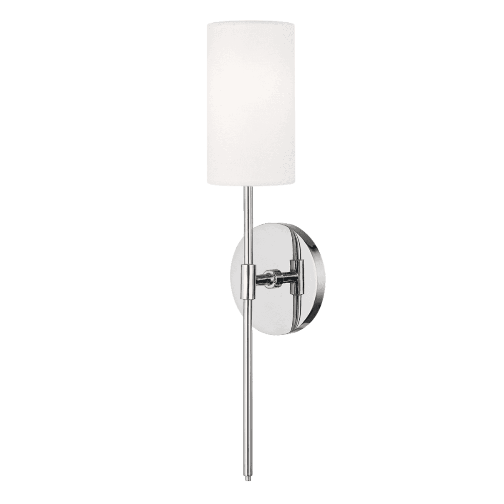 Olivia Cylindrical Glass & Polished Nickel Wall Light Fixture
