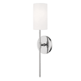 Olivia Cylindrical Glass & Polished Nickel Wall Light Fixture