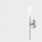 Olivia Cylindrical Glass & Polished Nickel Wall Light Fixture