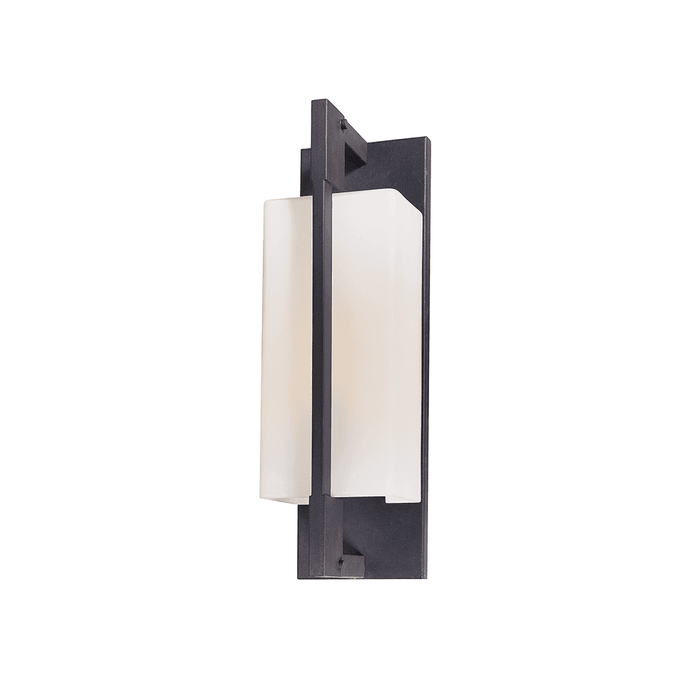 Forged Iron Elegance: Matte Opal Wall Sconce