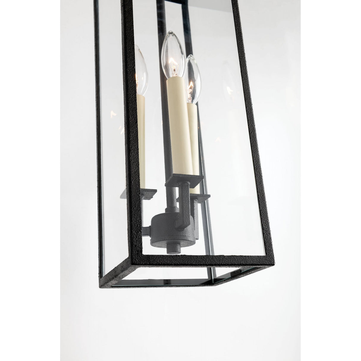 Beckham Forged Iron Triple Lantern Wall Light