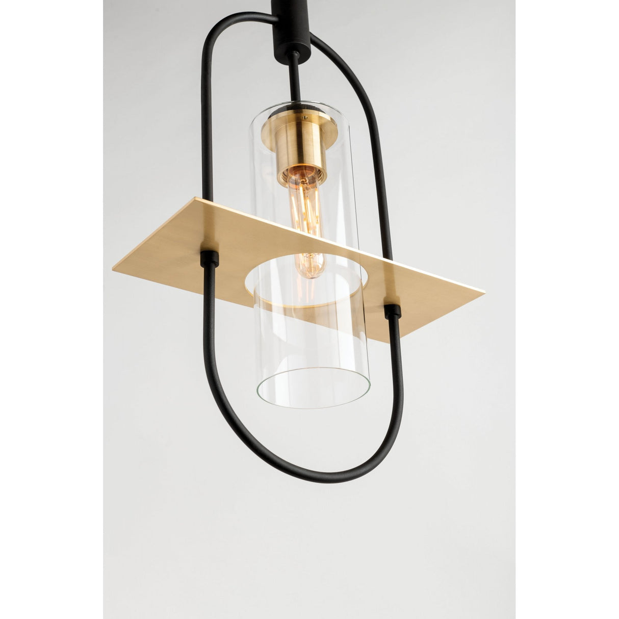 Smyth Wall Sconce in Dark Bronze and Brushed Brass with Clear Glass Shade