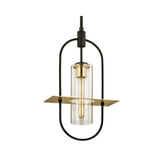Smyth 1-Light Pendant in Dark Bronze and Brushed Brass with Clear Glass Shade