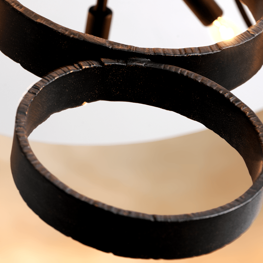 Rivington Hand-Forged Charred Copper Pendant Light - 6 Bulbs