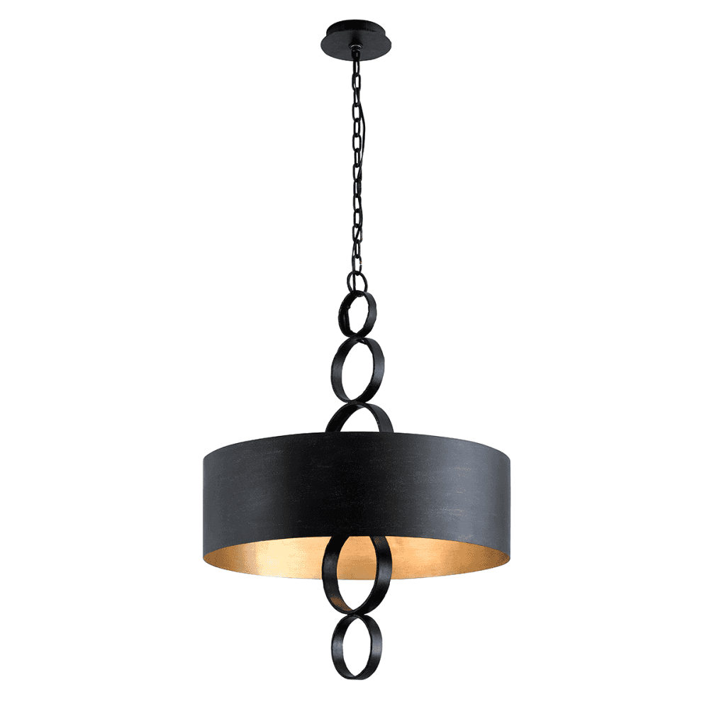 Rivington Hand-Forged Charred Copper Pendant Light - 6 Bulbs
