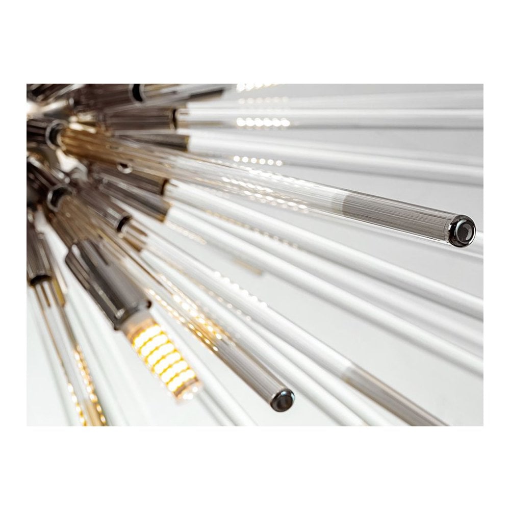 Evasion Chrome 9-Light Chandelier with Glass Rod Accents