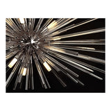 Evasion Chrome 9-Light Chandelier with Glass Rod Accents