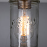 Antique Brass Jam Jar Ceiling Light Fixture