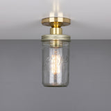 Antique Brass Jam Jar Ceiling Light Fixture