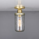 Antique Brass Jam Jar Ceiling Light Fixture