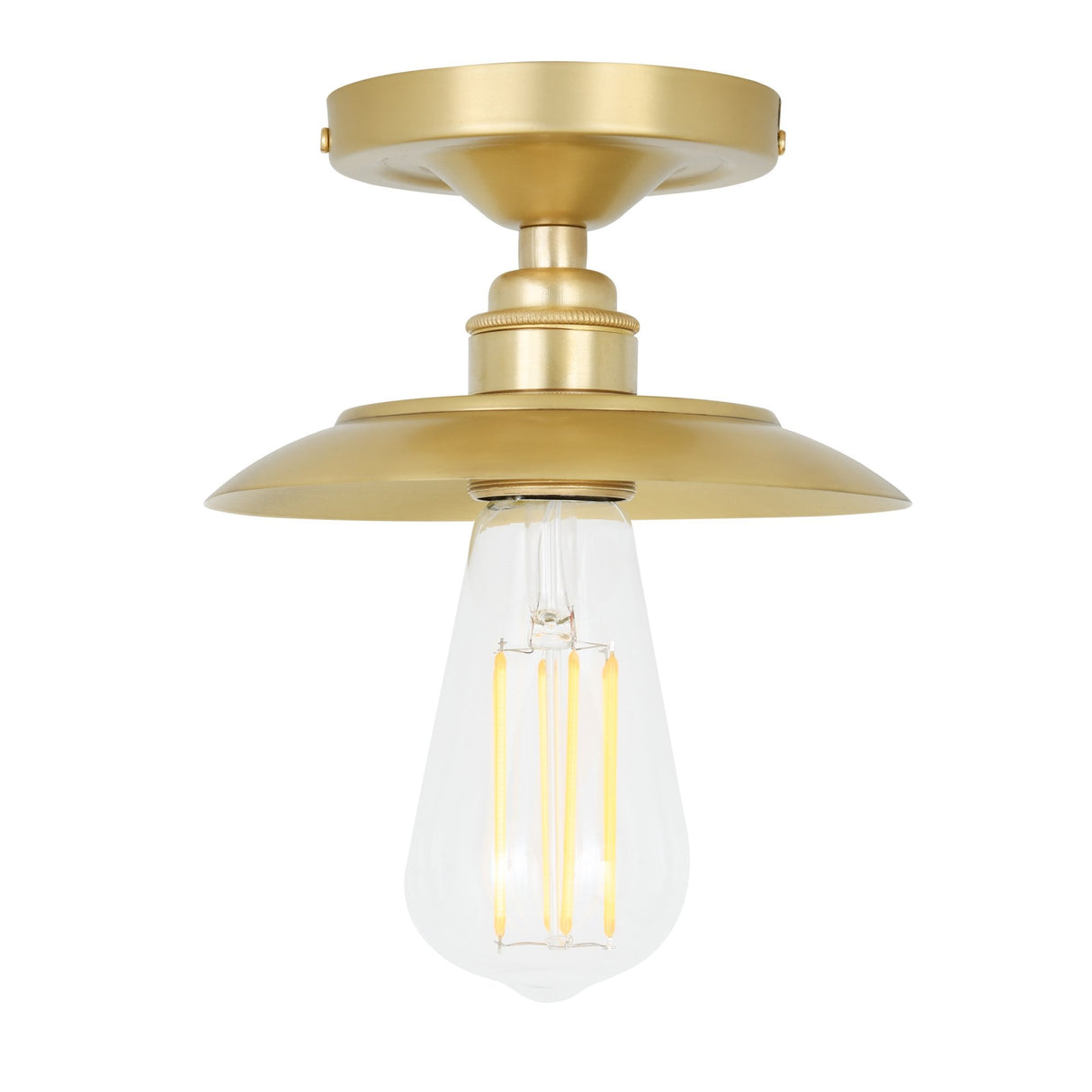 Antique Brass Reznor Flush Ceiling Light Fixture