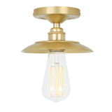 Antique Brass Reznor Flush Ceiling Light Fixture